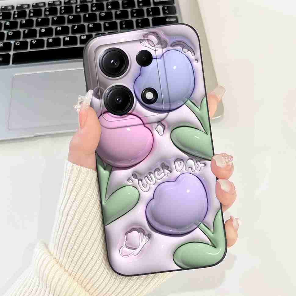 Simple Silicone Case For Redmi Note14s 4G Capa Lovely Panda Rabbit Shockproof Back Cover For Xiaomi Redmi Note 14S Phone Shell