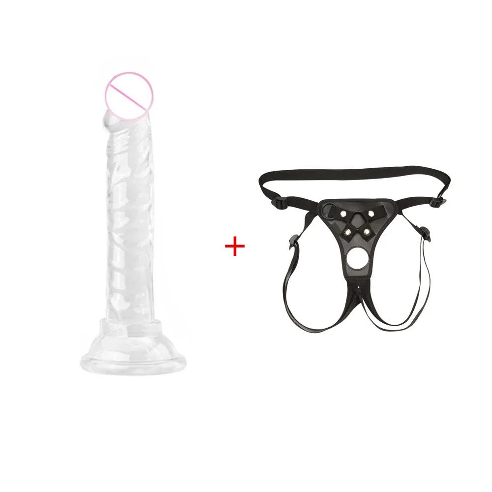 Sexy Leather Panties Bondage Strapon Chastity Pants With Penis Dildo Set Body Harness Couples Flirting Sex Toys for Women Men 18
