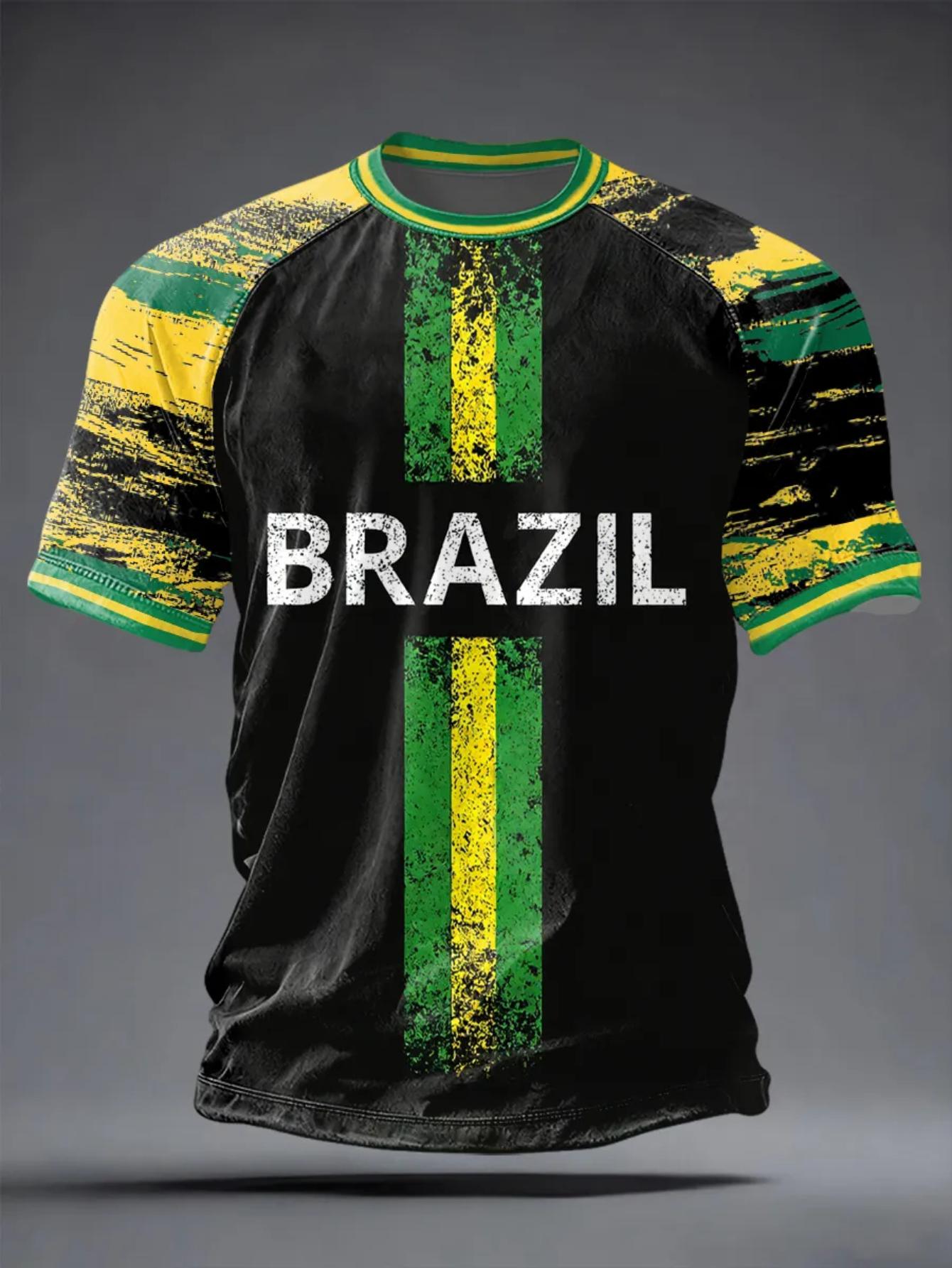 Brazil Soccer T-Shirt Men Women Football Jersey Team Sports Tee Summer Athletic To XXS
