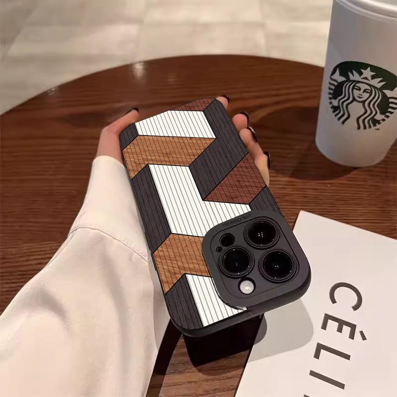 Luxury Vintage Wood Grain Phone Case For iPhone 17 16 15 14 13 12 11 Pro Max X XS 7 8 Plus 16E Shockproof Protective Back Cover