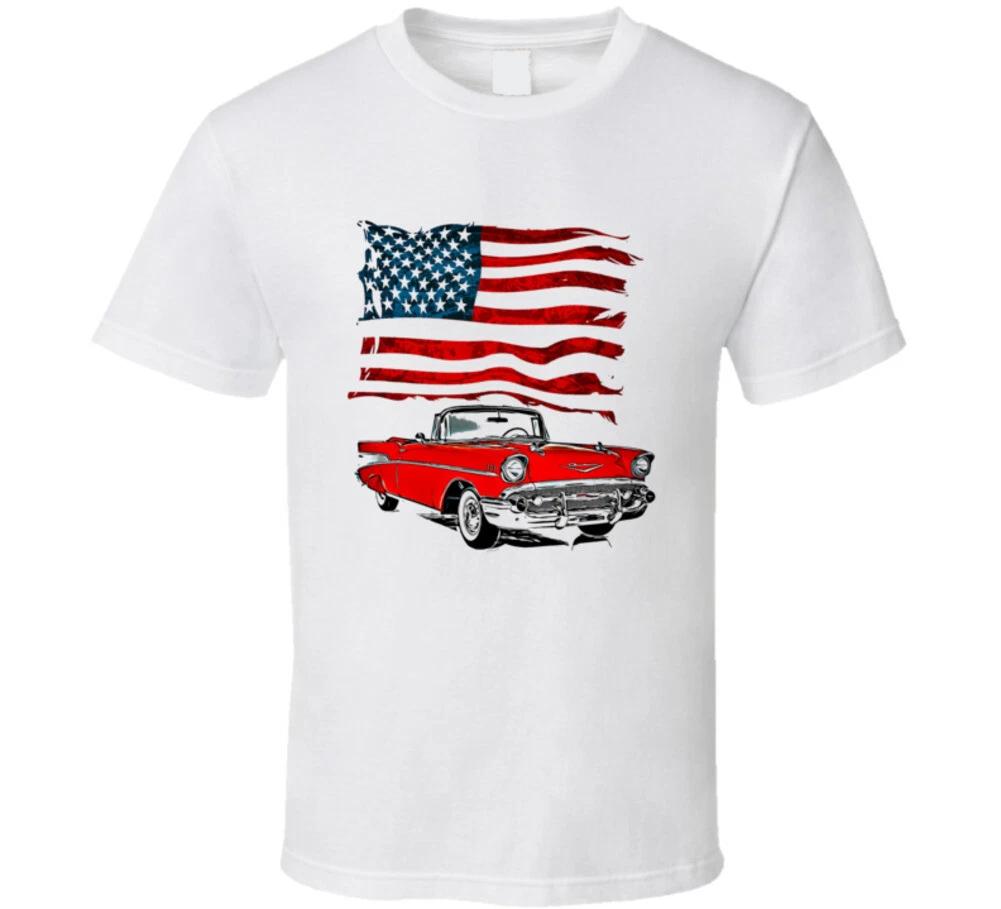 All American 57 Chevy Convertible Classic Car Gift T Shirt XL