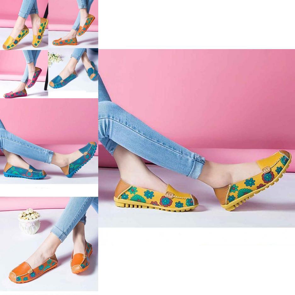Elegant Women Leather Shoes Loafers Soft Leisure Flats Female Casual Shoes Size 36-44