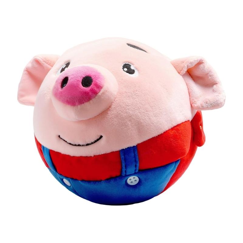 Plush Piggy Dog Toy Vibrating and Bouncing Interactive Entertainment Teasing Ball for Pet Cats and  Dogs