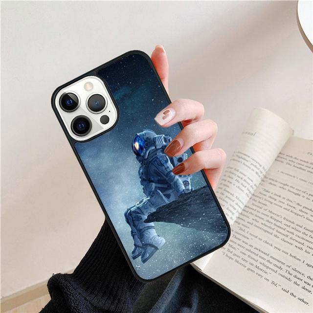 Starry Space Moon Astronaut Aesthetic Phone Case Cover for iPhone 17 Air 16 15 14 13 11 12 Pro Max Plus Coque