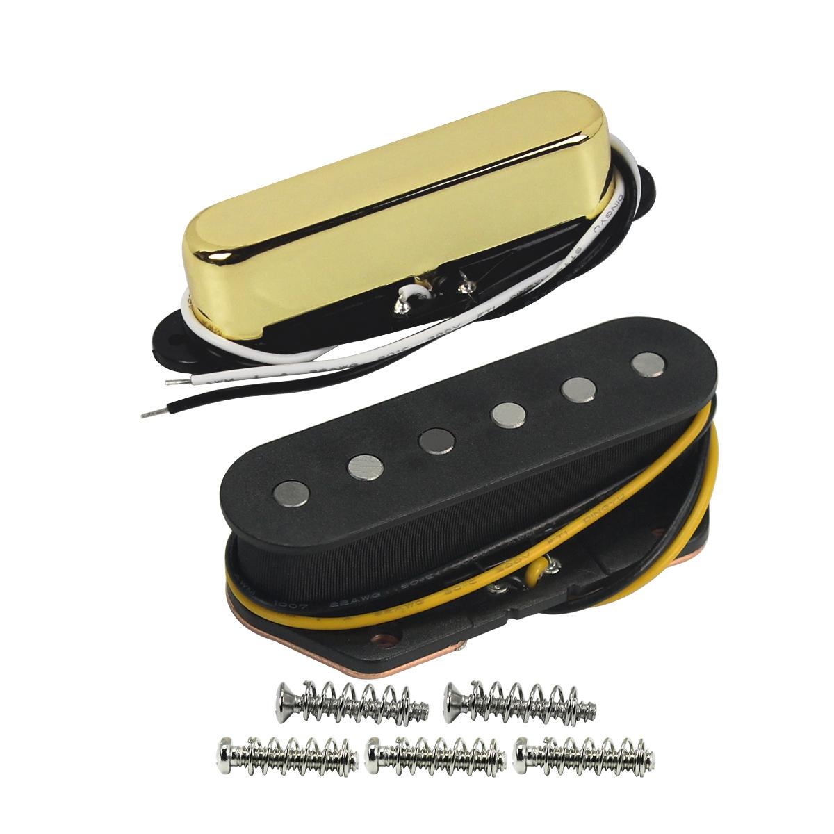FLEOR 2pcs Alnico 5 Guitar Pickup Set TL Vintage Style Single Coil Pickups – Neck & Bridge Position