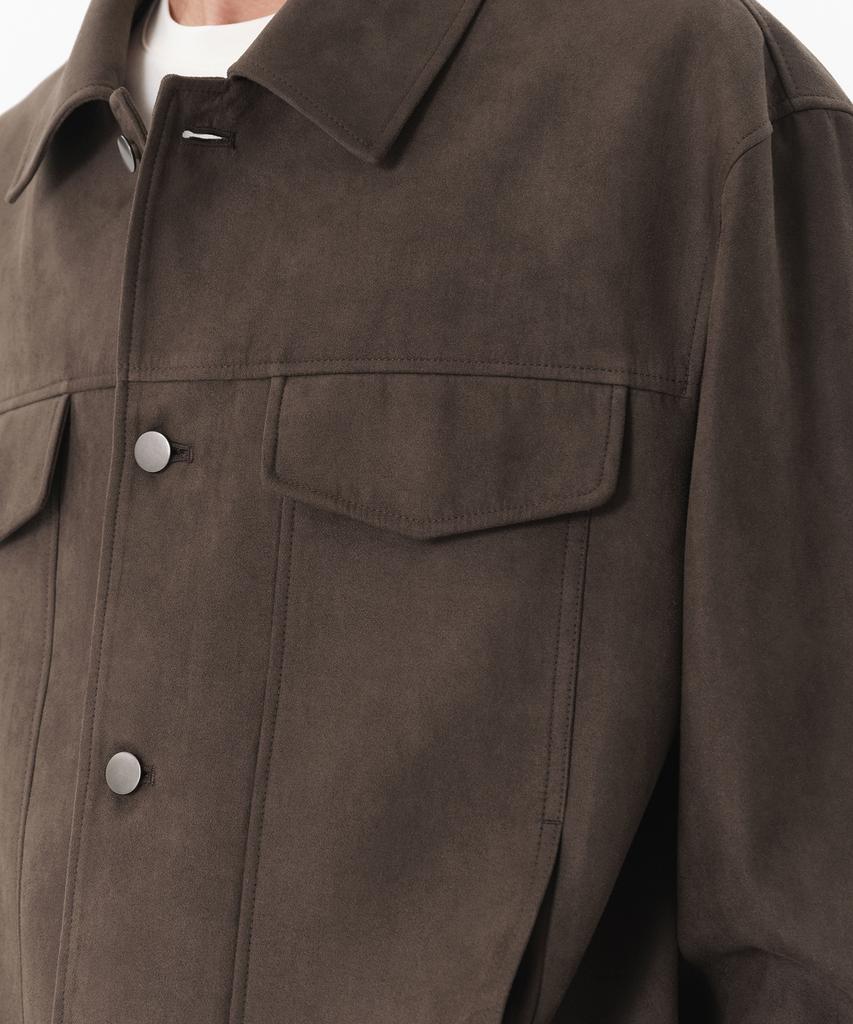 Musinsa Standard Synthetic Suede Minimal Trucker Jacket [Brown]