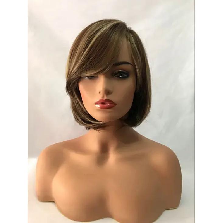 

Коричневые короткие парики для женщин Синтетический парик Прямой боб с челкой Парик Короткие коричневые синтетические волосы Жен. Мелированные / парики для вечеринок None Lace-8inches