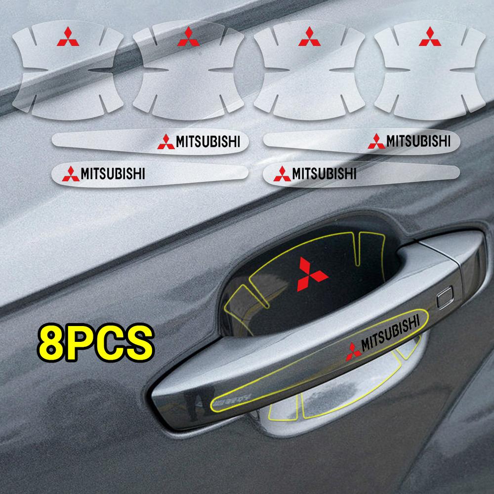 4/8 Stück Auto Styling Türschale Griff Kratzschutz Aufkleber Zubehör für Mitsubishi 9 Ralliart X EX ASX L200 Colt Pajero