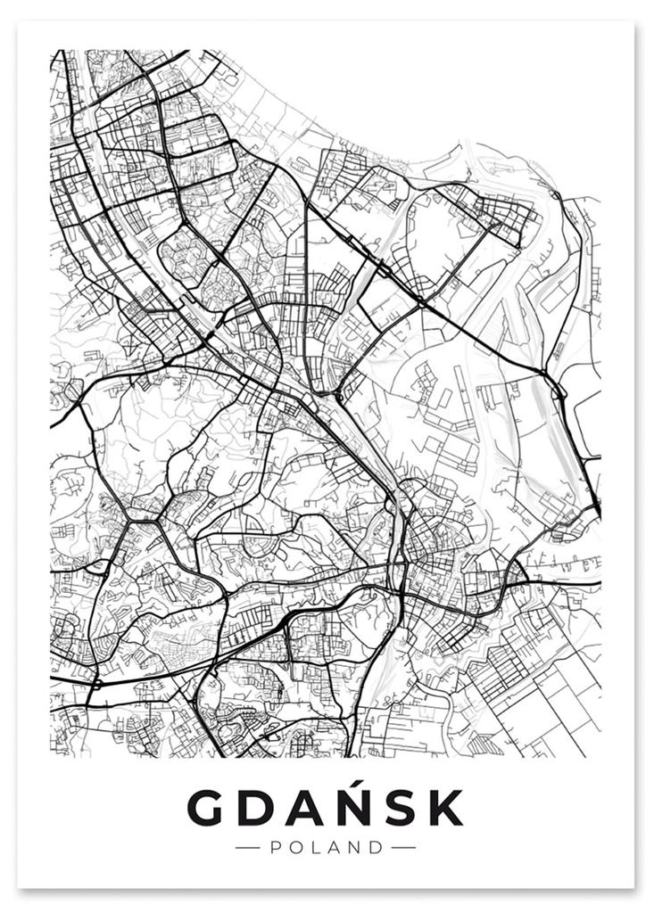 Poster City Map Gdańsk