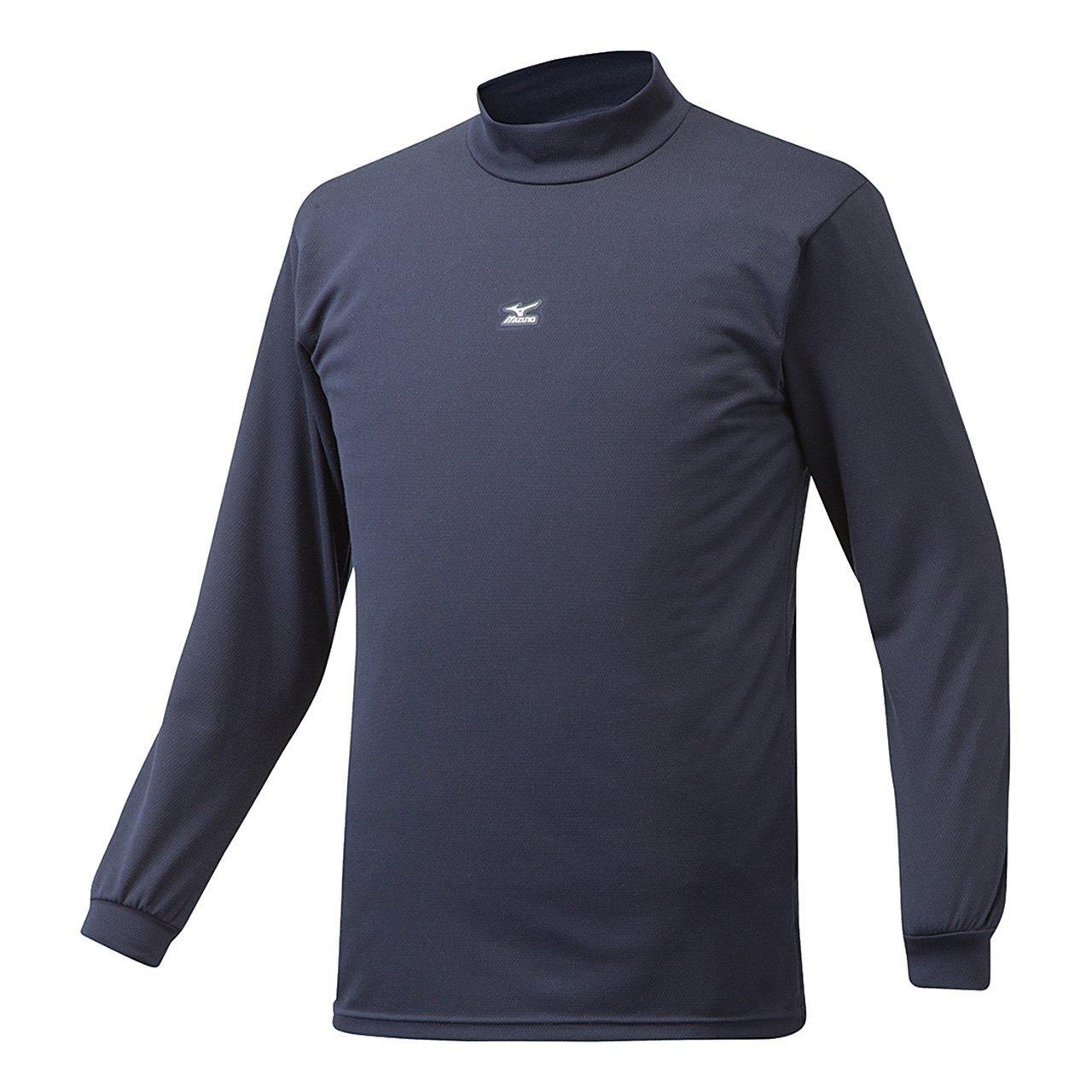 

MIZUNO Unisex Mizuno Pro Breath Thermo High Neck Long Sleeve Size Baseball Size O Shirt, 14, Wear, Navy,