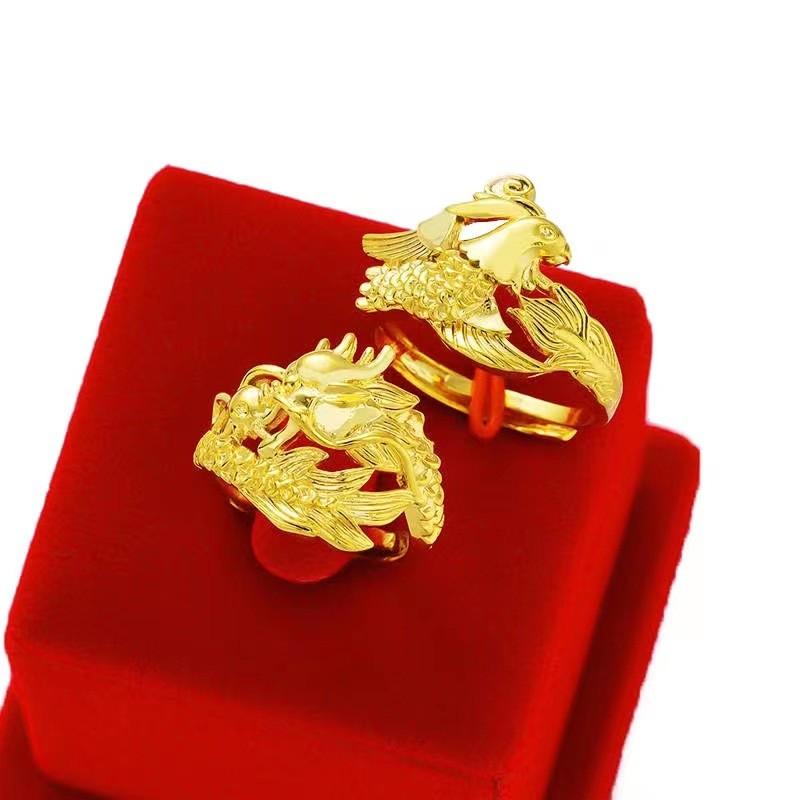 Stylish Dragon Adjustable And Phoenix Couples Rings Ideal For Gifts And Occasions Special