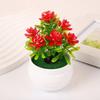 New 7 Flowers Artificial Potted Plant with White Pot Small Simulated Tree Multi-Bloom Plastic Fake Flower Bonsai Home Decor