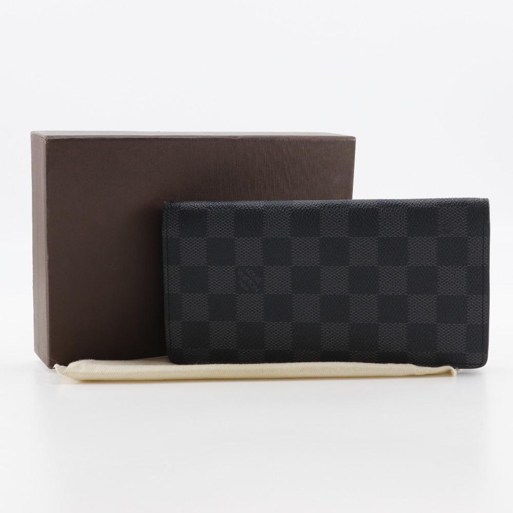 LOUIS VUITTON Brazza portefeuille Purse N62665 black Damier Grafitto Canvas mens Used