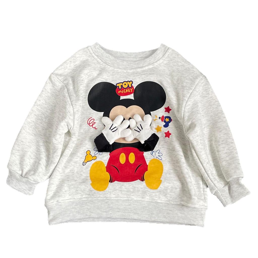 2025 Unisex Dětská 3D mikina s kapucí z plyše Mickey s fleecovou podšívkou – Dětské oblečení v korejském stylu