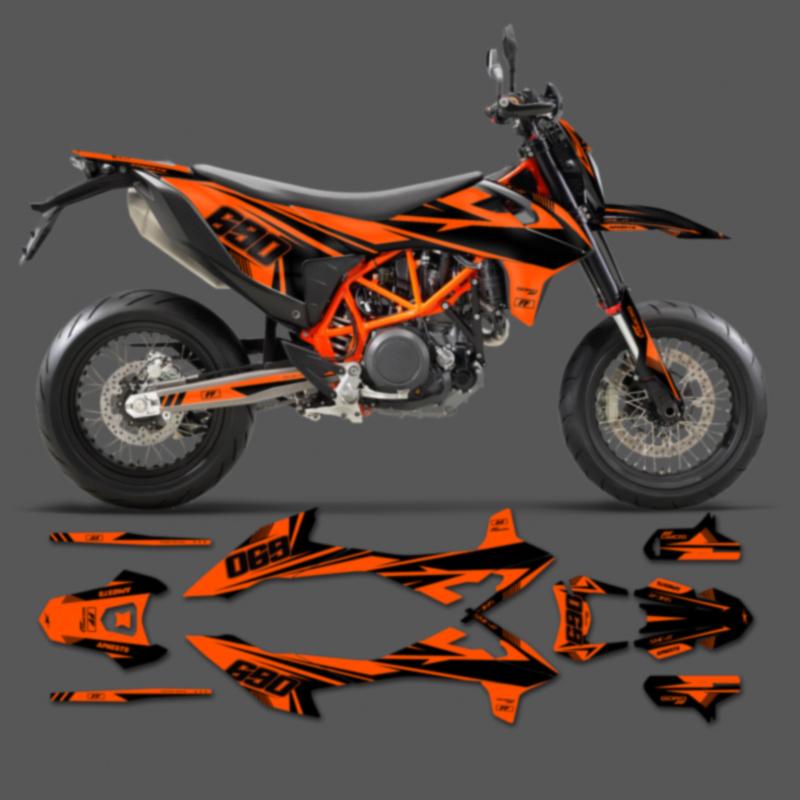PowerZone Custom Team Graphics Backgrounds Decal Stickers For KTM 19-21 SMC-R 690 Numebr Name Custom