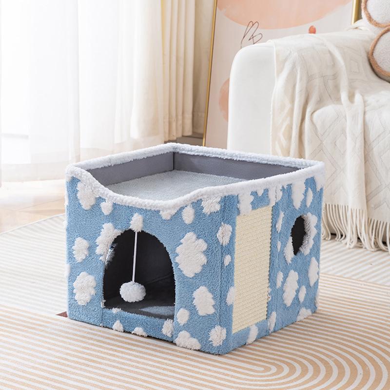 

Soft Flannel Jacquard Pet Cat Dog Bed All Season Warm Foldable Washable