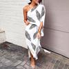 Women's Summer Off-Shoulder Loose Waist Printed Dress OM10090