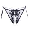 Underwear Pack Womens Exquisite Embroidered Open Crotch Panties Low Waist Hollow Mesh Thong G-String Ropa Interior Femenina