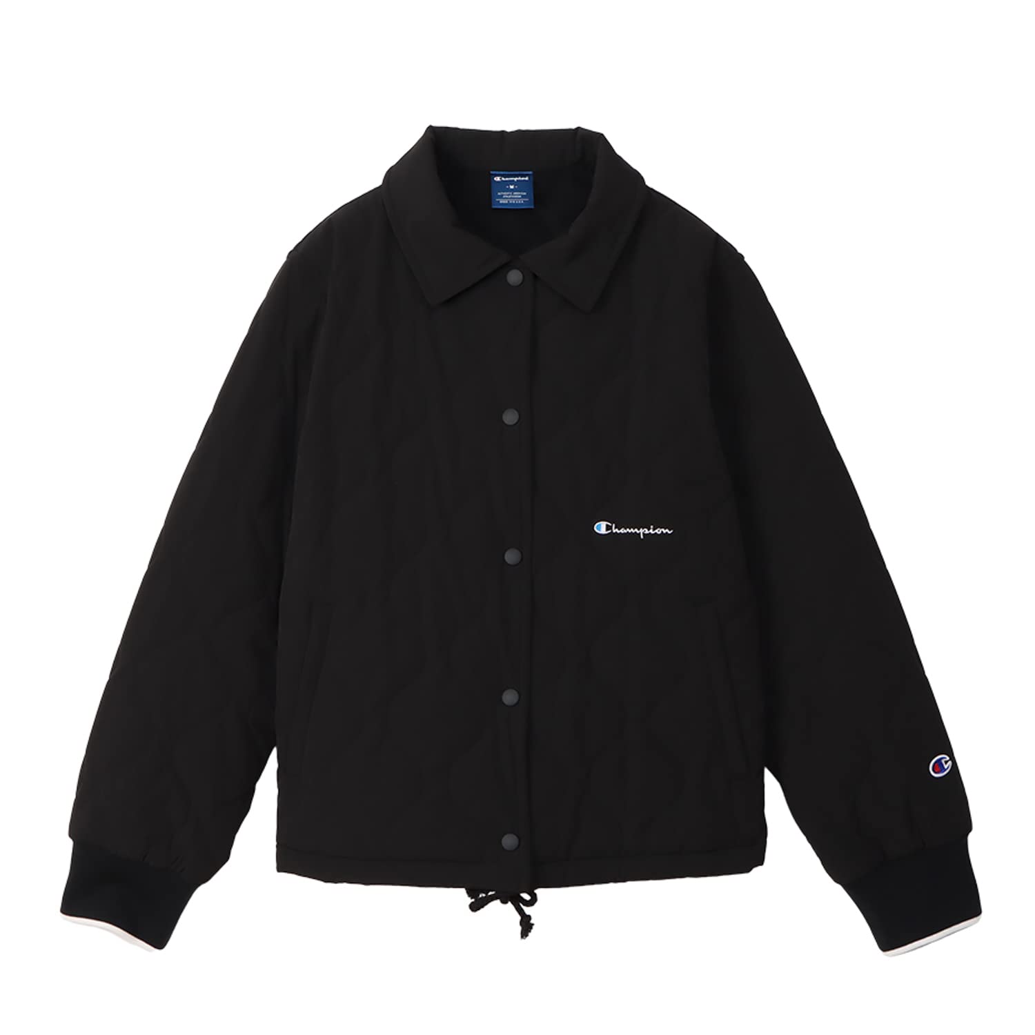 

Женская куртка Champion Sports Coach с длинным логотипом, CW-YS601, Черный, Средний, Рукав, Эластичная, Теплая, Водоотталкивающая, Ветрозащитная, чёрный