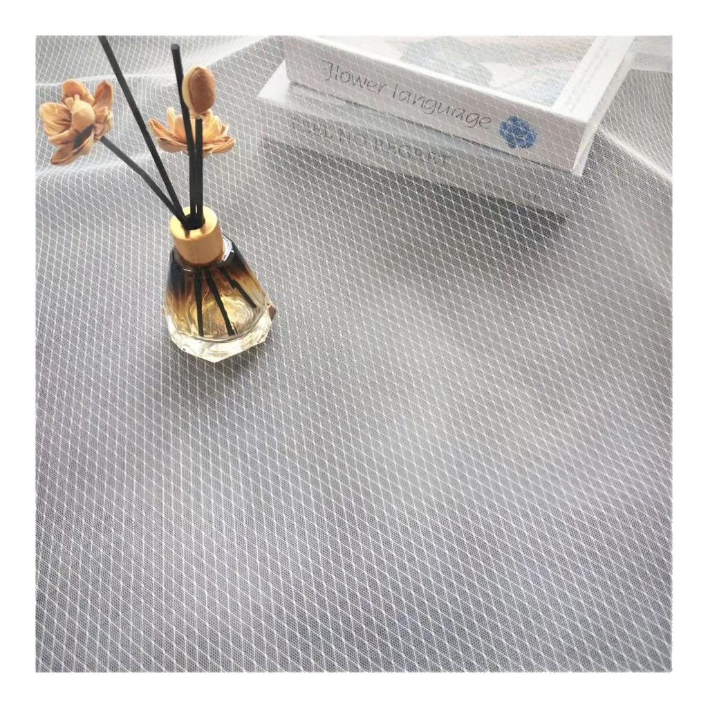 Black & White Transparent Diamond Lace Soft Mesh Fabric for Sexy Base Layer Clothing