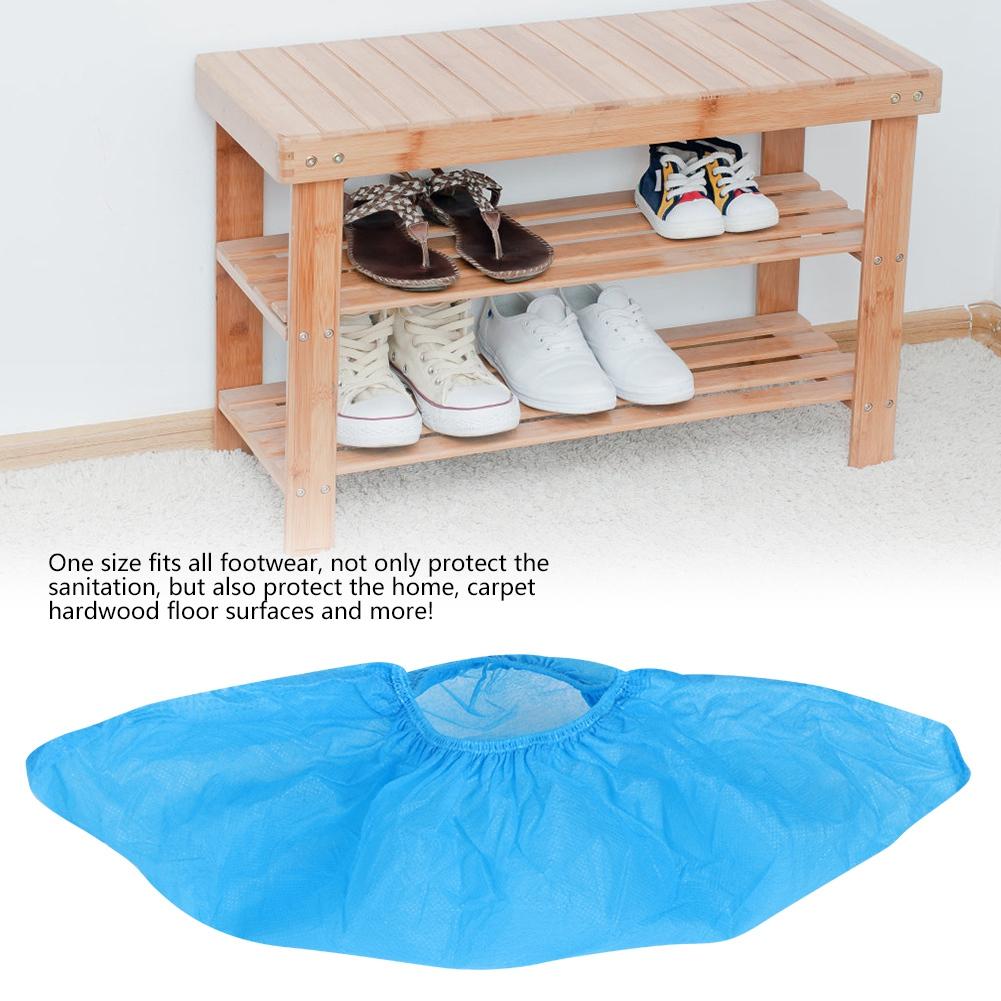 100pcs Non Woven Disposable Shoes Covers Breathable Dustproof Anti Slip Shoe Covers(Dark Blue )