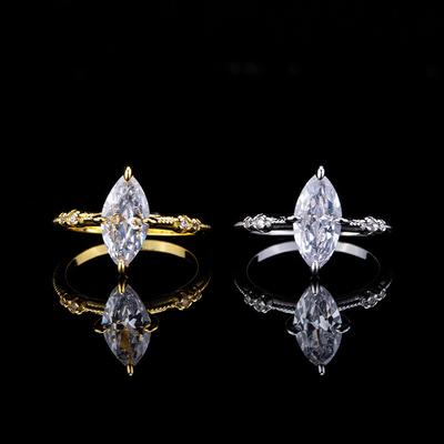 Sieraden Temperament Simulatie Diamant Paardenoog Zirconia Ring High-End Licht Luxe Damesring