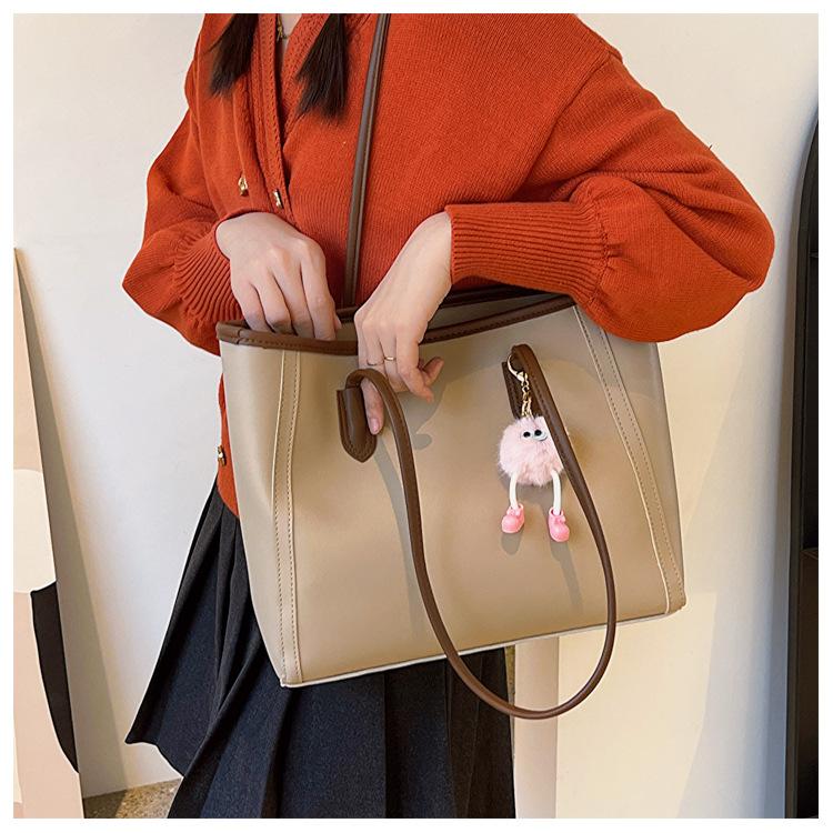 Faux Leather Tote Bag for Women Large Capacity Shoulder Handbag