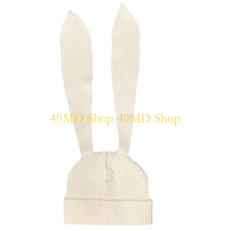 49MD Crochet Earflap Hats Rabbit Ears Beanie Winter Warm Knit Caps for Toddlers Baby Girls and Boys Photograph Props