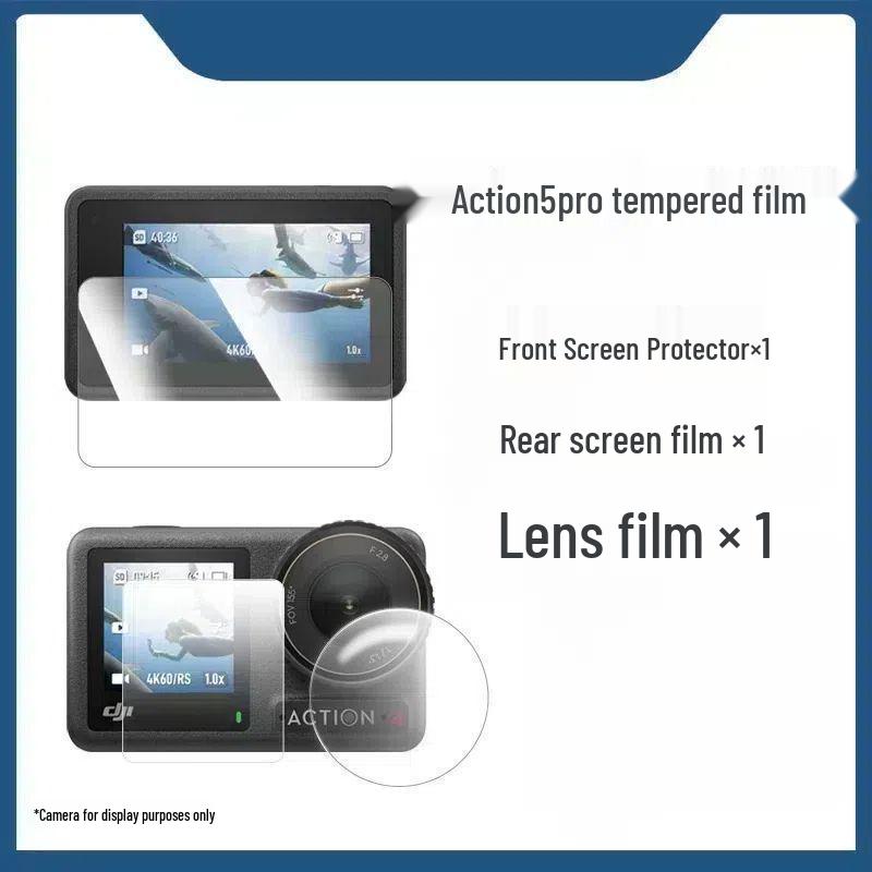 DJI Action5Pro/43 Camera Accessories: Chest Strap, Headband, Backpack Clip, Tempered Film, Helmet Strap