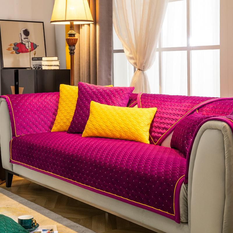 

Чехлы для диванов для гостиной, плюшевые чехлы для диванов, зимние бархатные толстые нескользящие сезонные чехлы, высококачественные чехлы для диванов, полотенца 70x70cm 1pcs