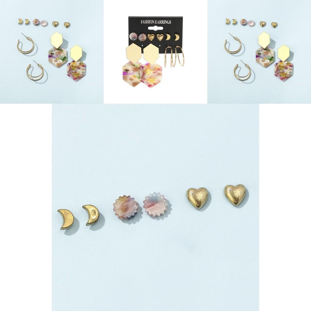 Elegant Plated Alloy U-shaped Earrings Unique Multicolor Design