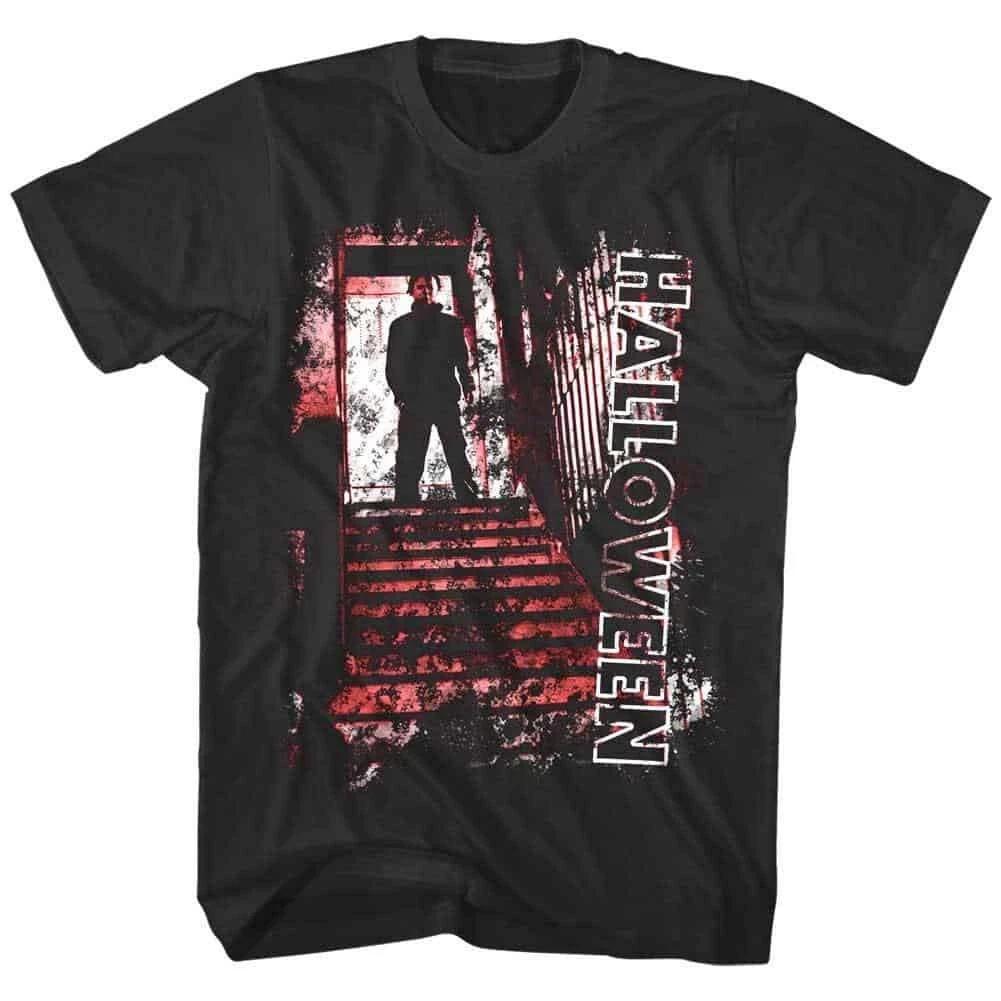 

Halloween Silhouette on Staircase Men s T Shirt L