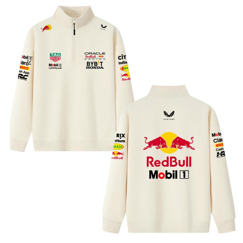 F1 Red Bull Team Uniform Spring and Autumn Jacket F1 Formula Racing Summer Red Bull Team Half Zip Hoodie