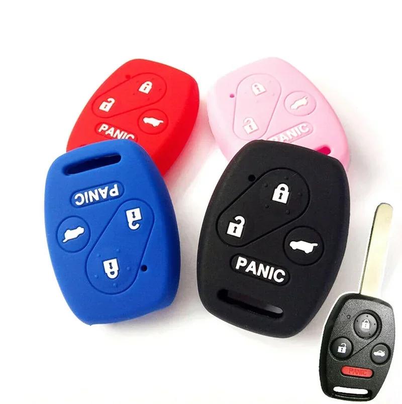 Jingyuqin 3+1 Buttons For Honda Crosstour Insight Pilot Civic Ridgeline Cr-V Cr-Z Element Fob Remote Silicone Car Key Case Cover