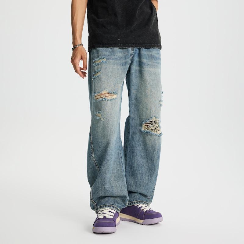 

Новые весенне-летние джинсы Scimitar брюки-бананы рваные супермягкие свободные прямые широкие брюки 4XL