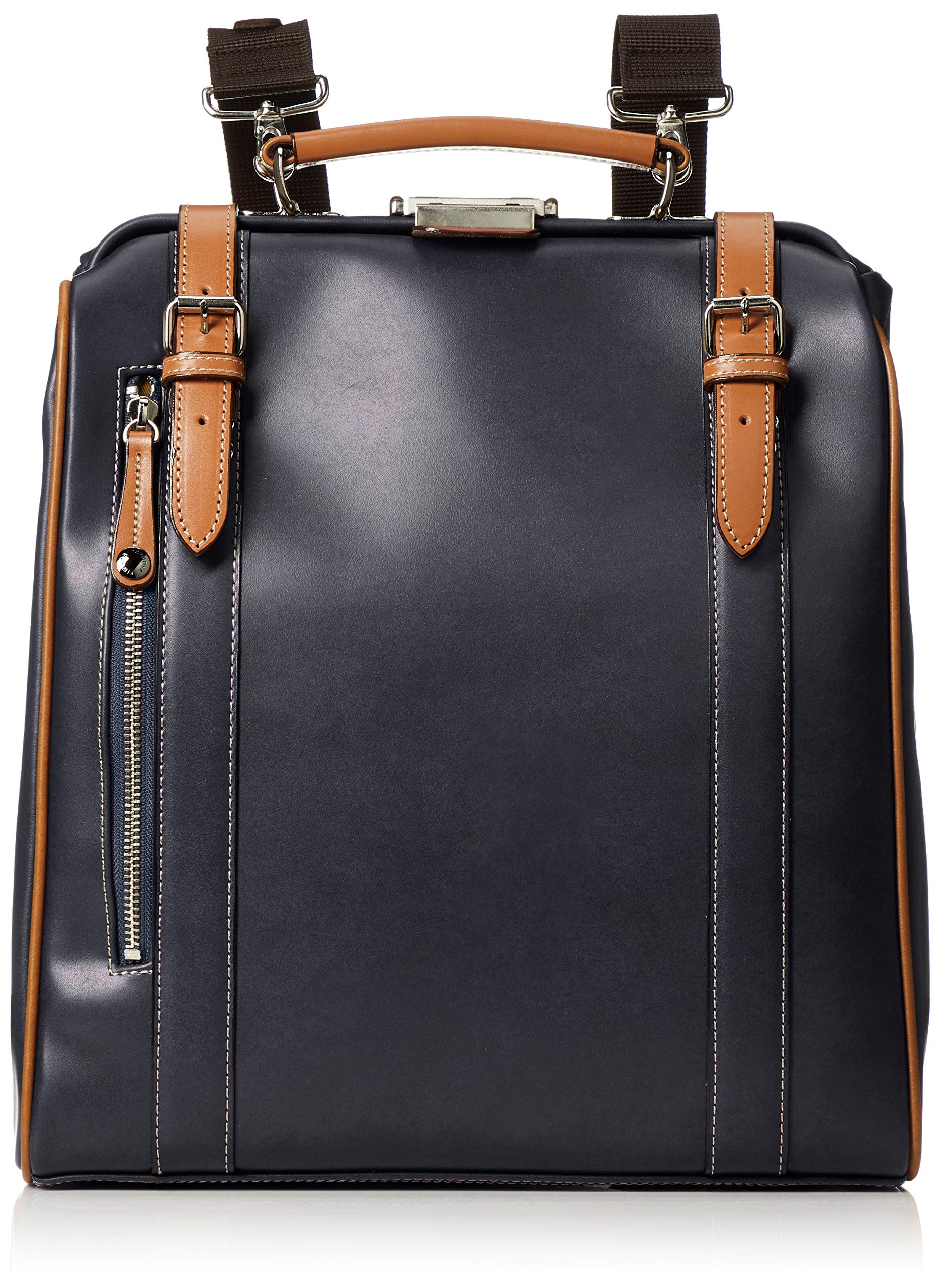 

[Kiwada] Dulles Business Backpack, Vertical Style, Patrick, with Genuine Leather Included, Navy, Made in Toyooka City, Hyogo Prefecture, the Mecca of