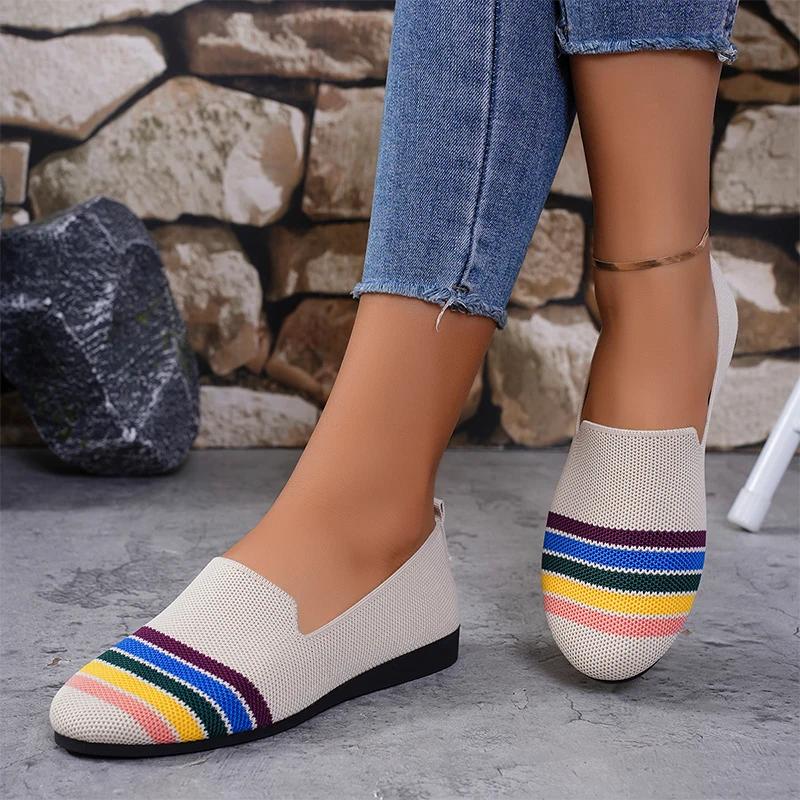 Fashion Women Knitting Flats Loafers Shoes Autumn Fashion Sport Shoes 2024 New Running Casual Shoes Cozy Walking Trend Mujer Zapatos