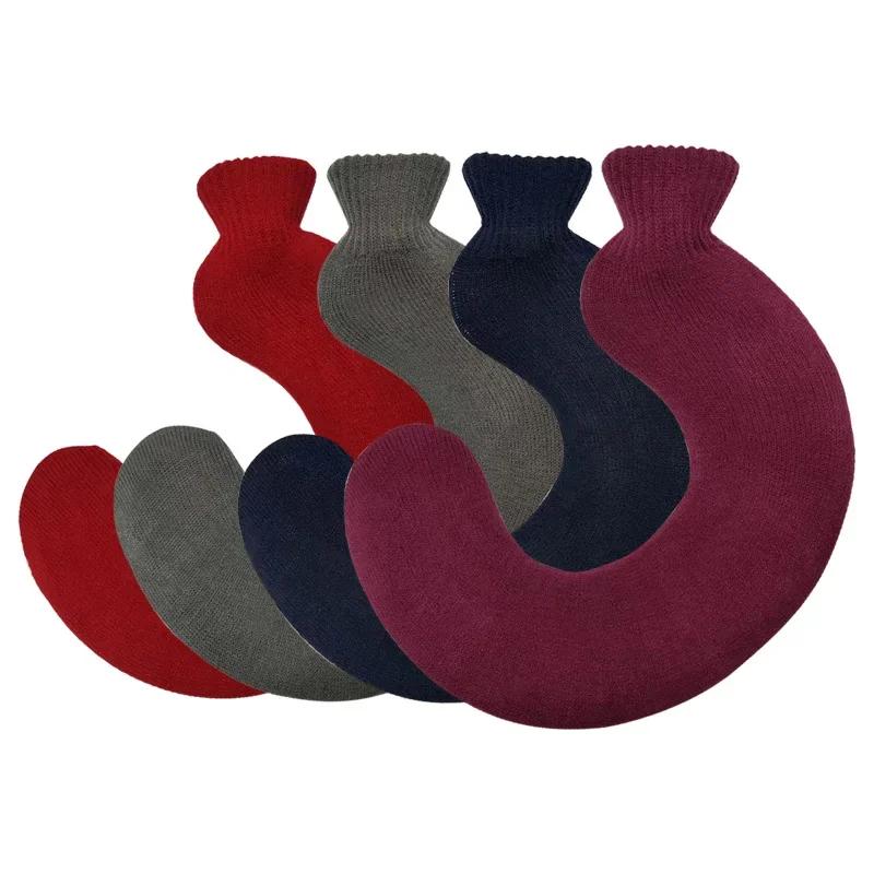 New 1L Portable Neck Washable Warm Protective Hot Water Bag Cover Hand Feet U Shaped Removable Explosion Proof Hot Water Bag