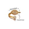 Vintage Enamel Demon Eye Zirconia Adjustable Ring
