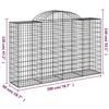 VidaXL Paniers à gabions arqués 13 pcs 200x50x120/140 cm Fer galvanisé, gabion, cage de gabion, panier de mur de gabion, mur 3146352