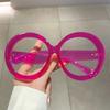 Oversized Round Eyeglasses Frame  New Fashion Vintage Candy Color Spectacles Trendy Brand Non-prescription Eyewear