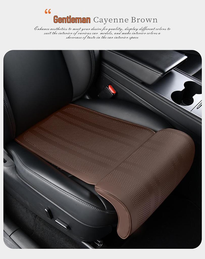 Universales Leder-Autositzkissen mit Beinstütze – Perforiert, Atmungsaktiv, Ganzjahresdesign