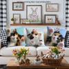 4Pcs Double-Sided Printed Throw Pillow Covers, Cute Kitten With Paw Print Cushion Cases, Cat Lover Decor For Bedroom Living Room