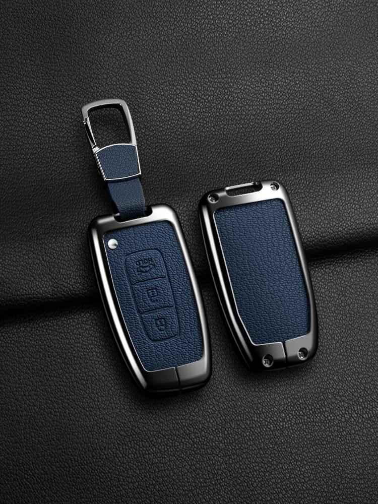 Auto Smart Key Fob Cover Case Fit For Hyundai Genesis Coupe Sonata Ix35 Fit For Kia Forte Sportage K2 K5 New Alloy Genuine Leather Automotive Auto