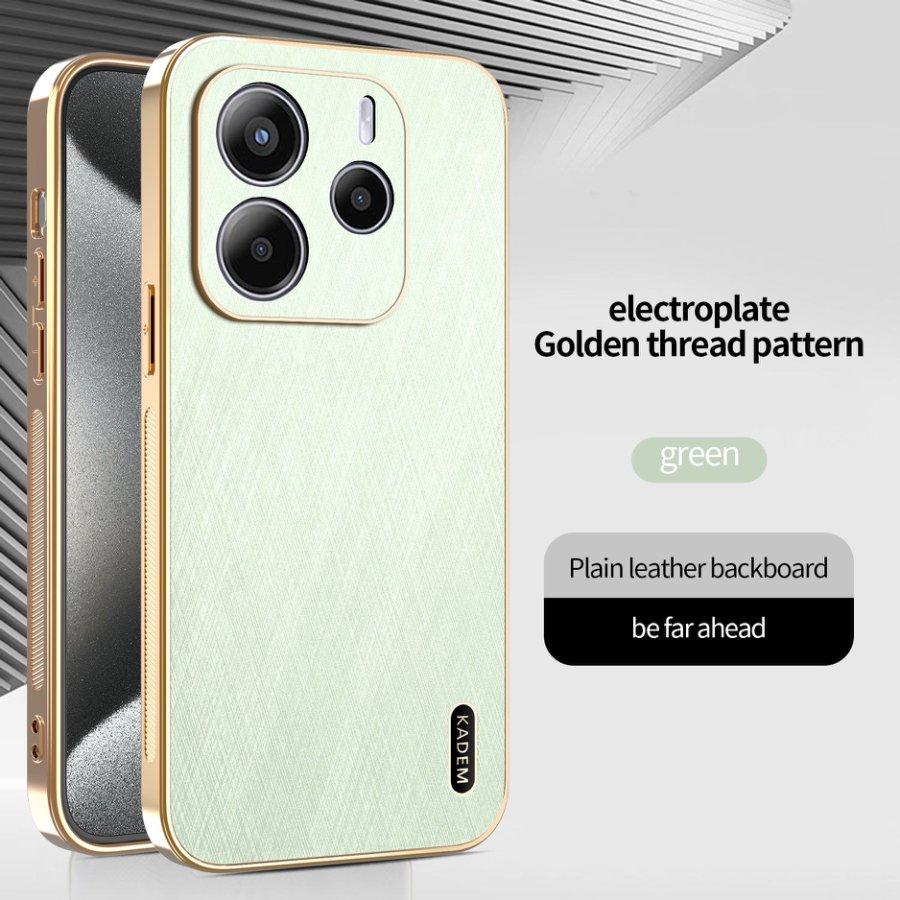 Étui de luxe en cuir plaqué texture soie dorée pour Redmi Note 14 13 12 Pro Plus A5 A4 A3 13C 14C Magnétique pour Coque Magsafe