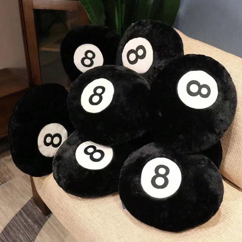 1pc Decorative Billiard 8 Ball Pillow Soft Plush Throw Cushion For Home Pool Table