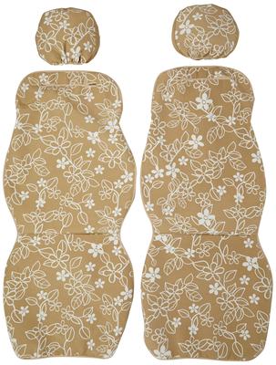 BONFORM Seat Covers Leaf Style Vehicles 2 Aprons Easy Installation Beige Light/Regular Bucket-2 4337-52BE