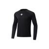 Li Ning Sports Basketball Series Logo Letter Print Geometric Pattern Slim Fit Long Sleeve T-Shirt Men Tops Black ATLT025-2