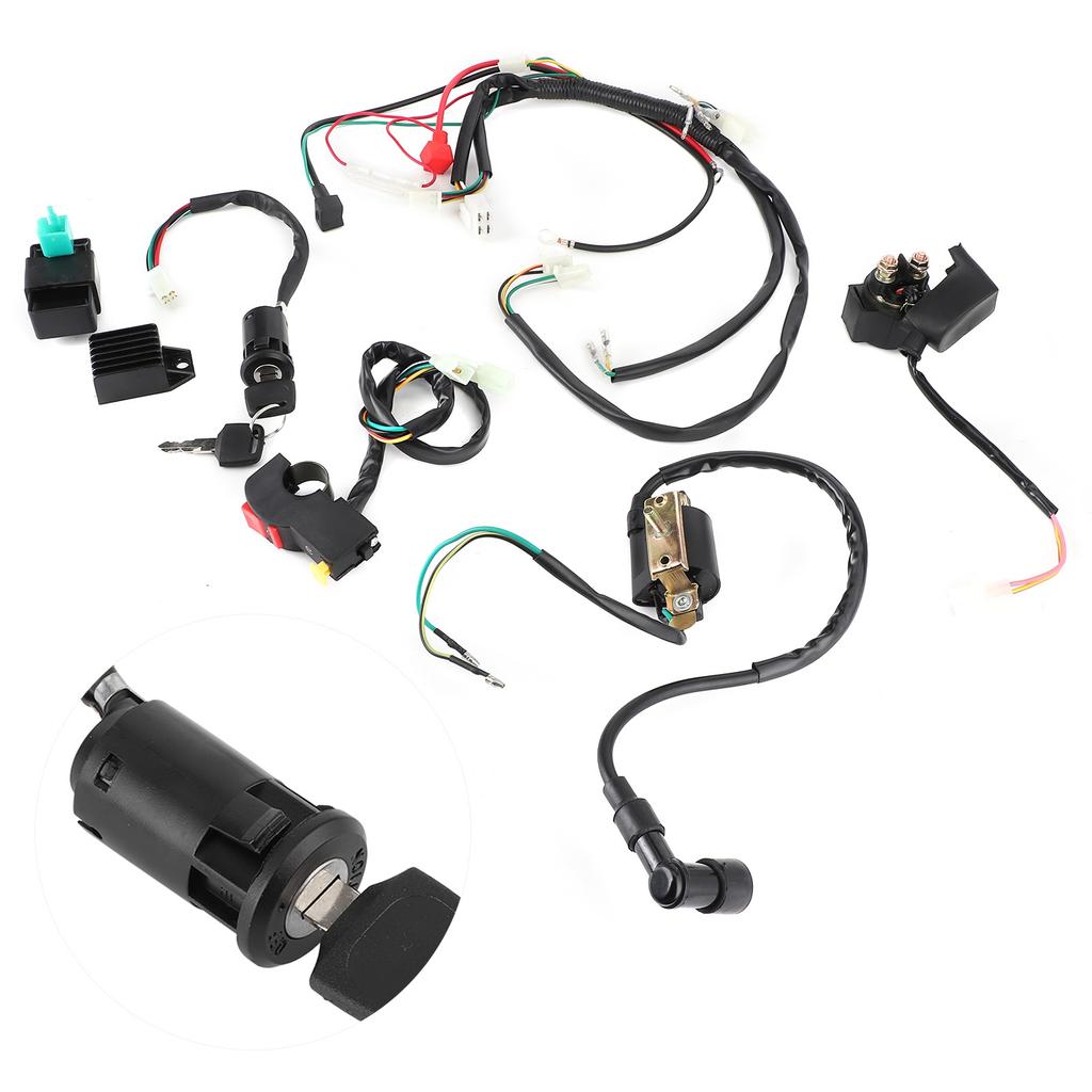 Electric Start Engine Wiring Harness Kit Fit for 50cc 110cc 125cc PIT Quad Dirt Bike ATV