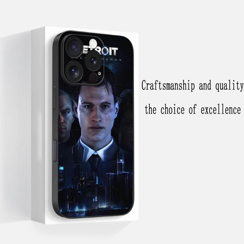 

Крутой poster для игры Detroit: Become Human Чехол для телефона Для iPhone 17 16 e 15 14 13 12 Plus Mini Pro Max Мягкий черный Ударопрочный чехол iPhone 15 Pro